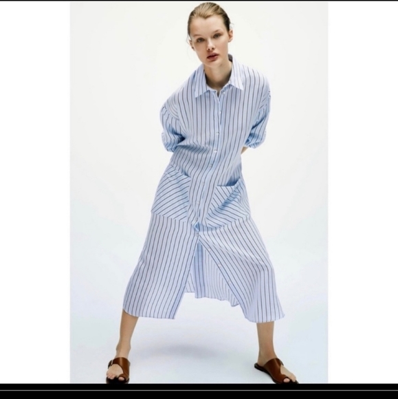 Zara long striped shirt dress - Picture 5 of 5